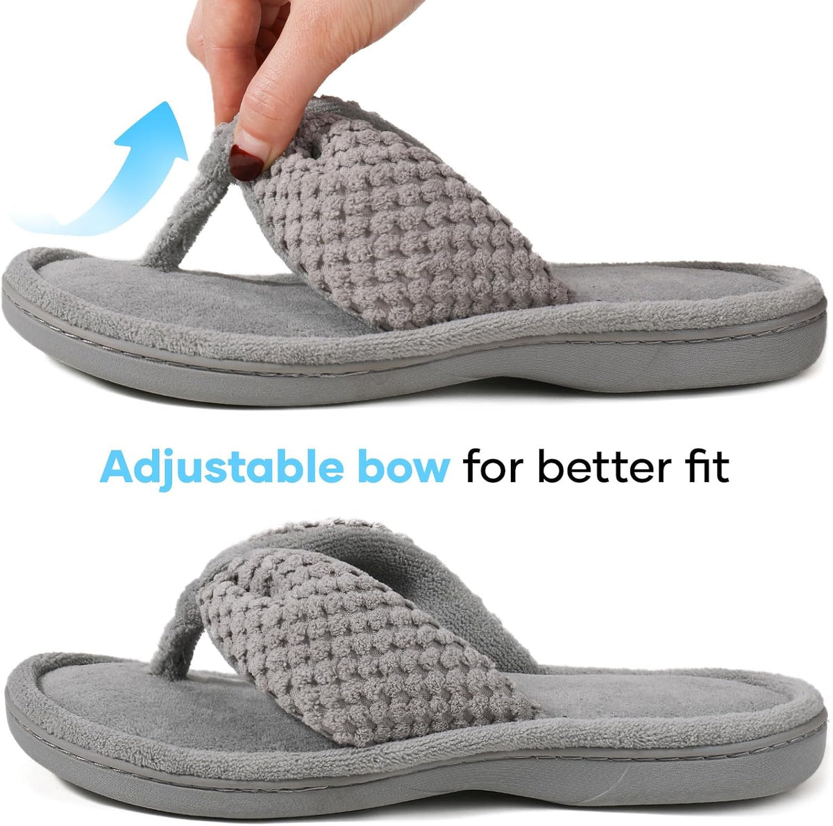 ULTRAIDEAS Women's Popcorn Flip Flop House Slipper with Memory Foam, Gift for Women Mom