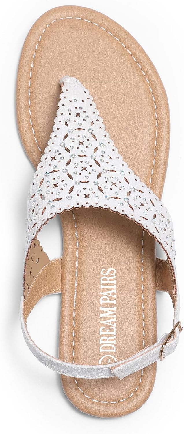 DREAM PAIRS Women's T-Strap Gladiator Flat Sandals