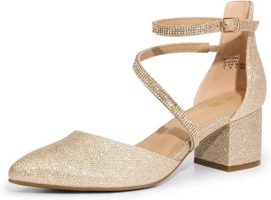 DREAM PAIRS Women's Dress Shoes Block Heels Pumps
