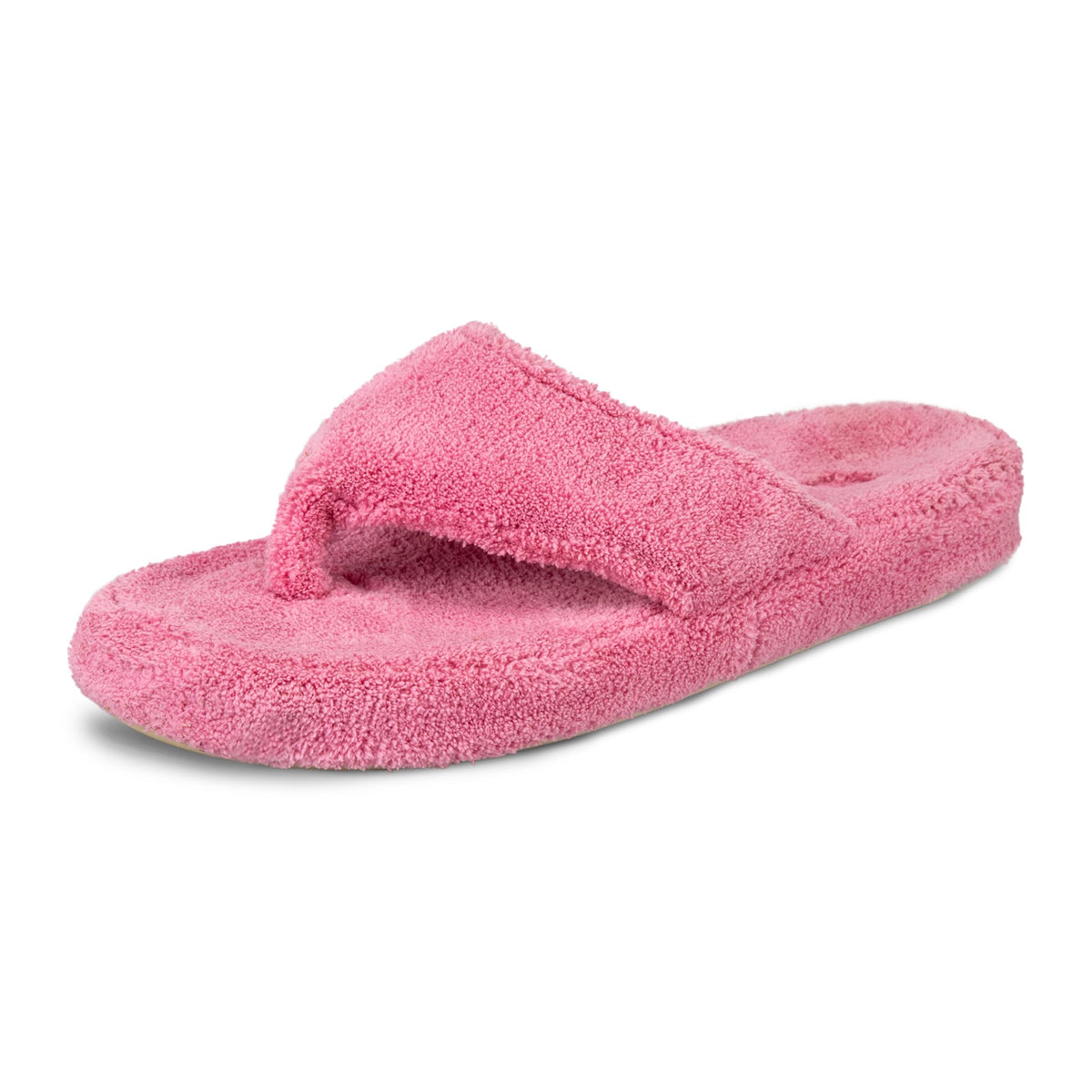 Acorn Women's Spa Thong Slippers with Cloud Contour Comfort - Arch Support and Plush Fluffy Terry Lining, Perfect for Beach, Camping, Poolside, or Bathroom Wear