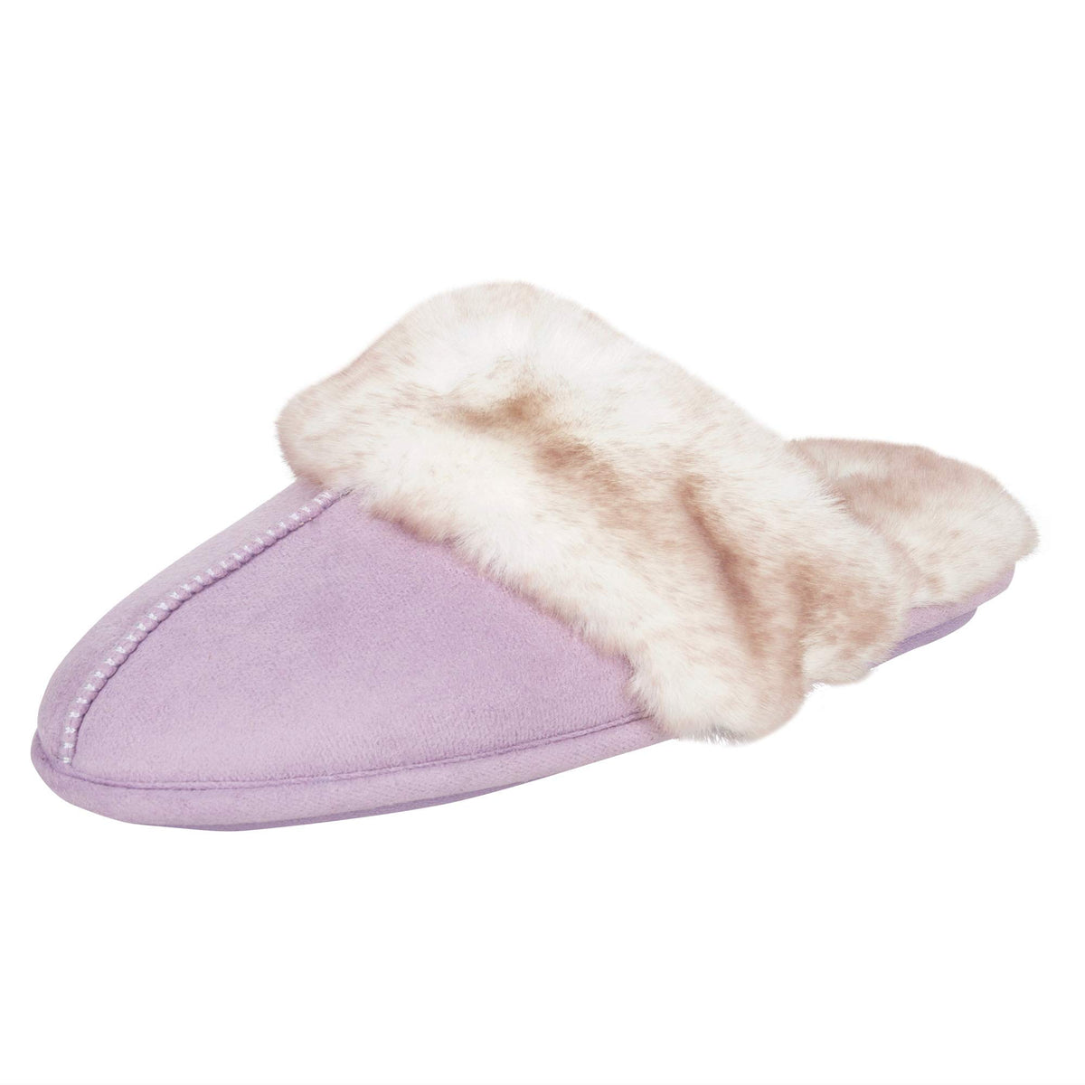 Jessica Simpson womens Comfy Faux Fur House Slipper Scuff Memory Foam Slip on Anti-skid SoleSlipper