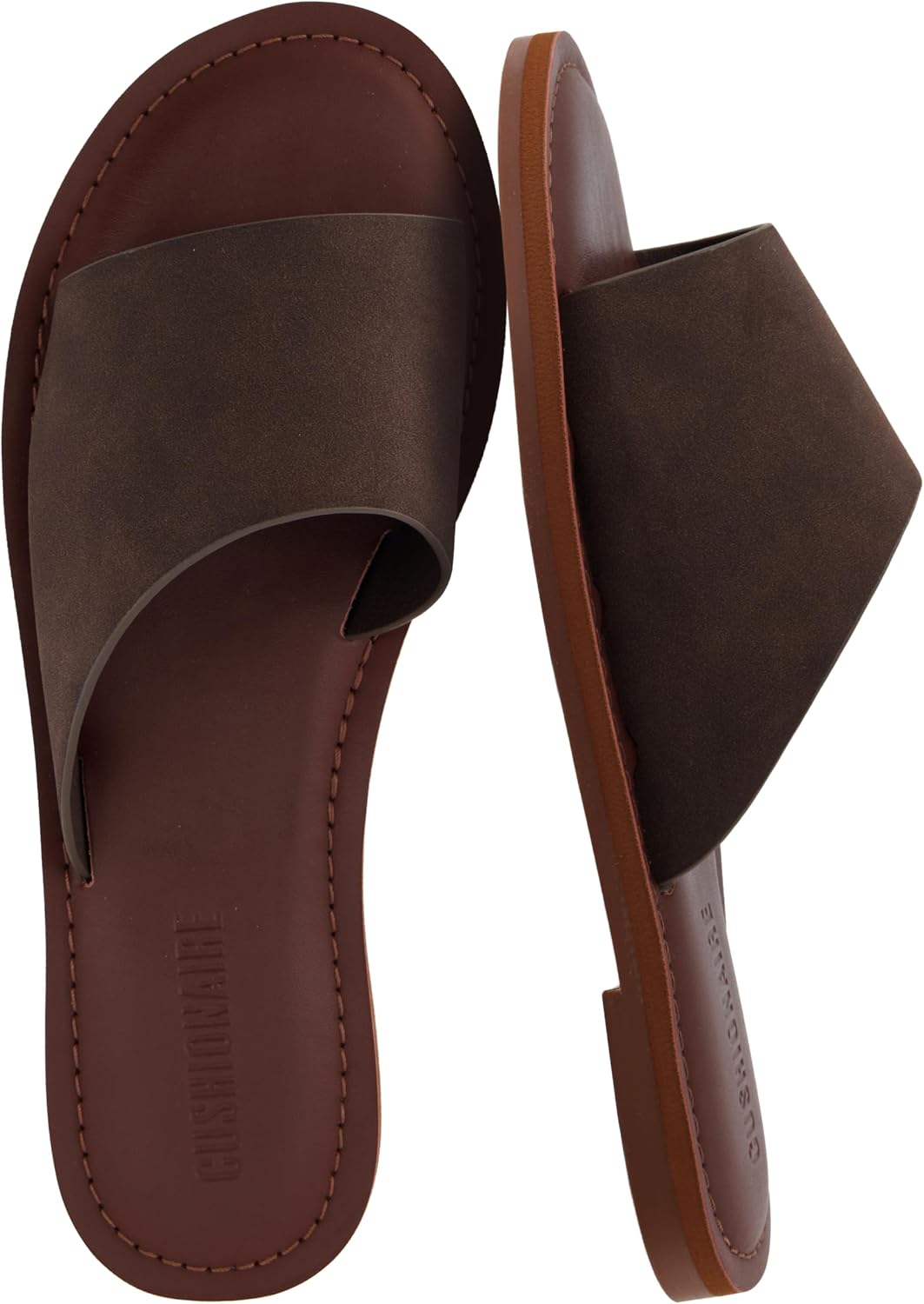CUSHIONAIRE Carly Slide Sandals for Women with Memory Foam