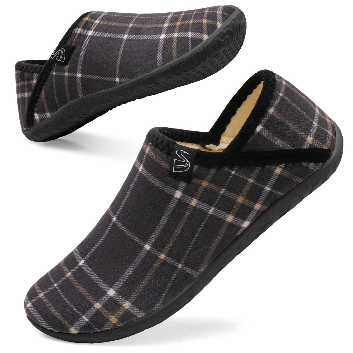 Spesoul Fuzzy House Slippers for Women Men Indoor Closed Back Lightweight Cozy Faux Furry Lining Barefoot House Shoes Slipper Socks for Bedroom Home Office Yoga Outdoor Walking Shoes