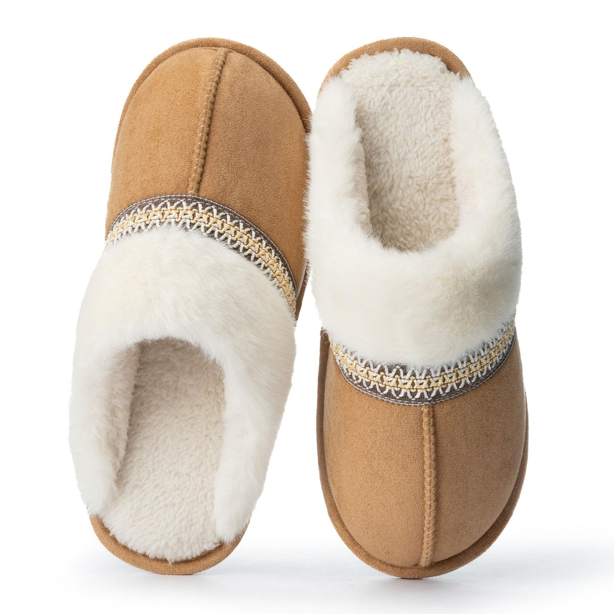 GOEWY Fuzzy Slippers for Women Memory Foam House Shoes Warm Gifts