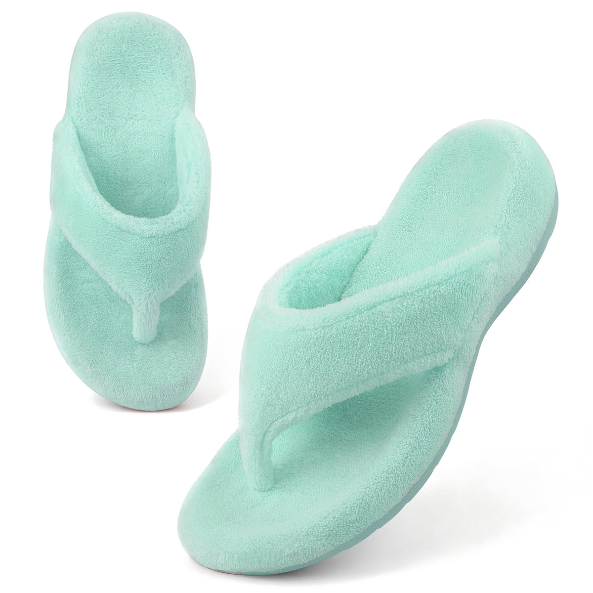 BCSTUDIO Women's Orthopedic Flip Flop Fuzzy Slippers with Arch Support