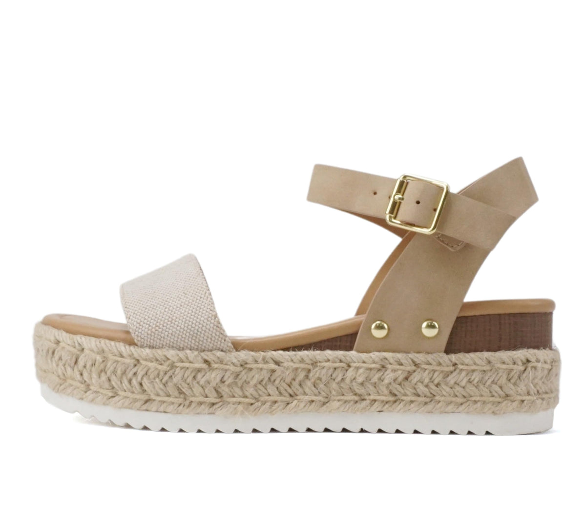 Soda CLIP ~ Women Open Toe Ankle Strap Platform Espadrille Sandal