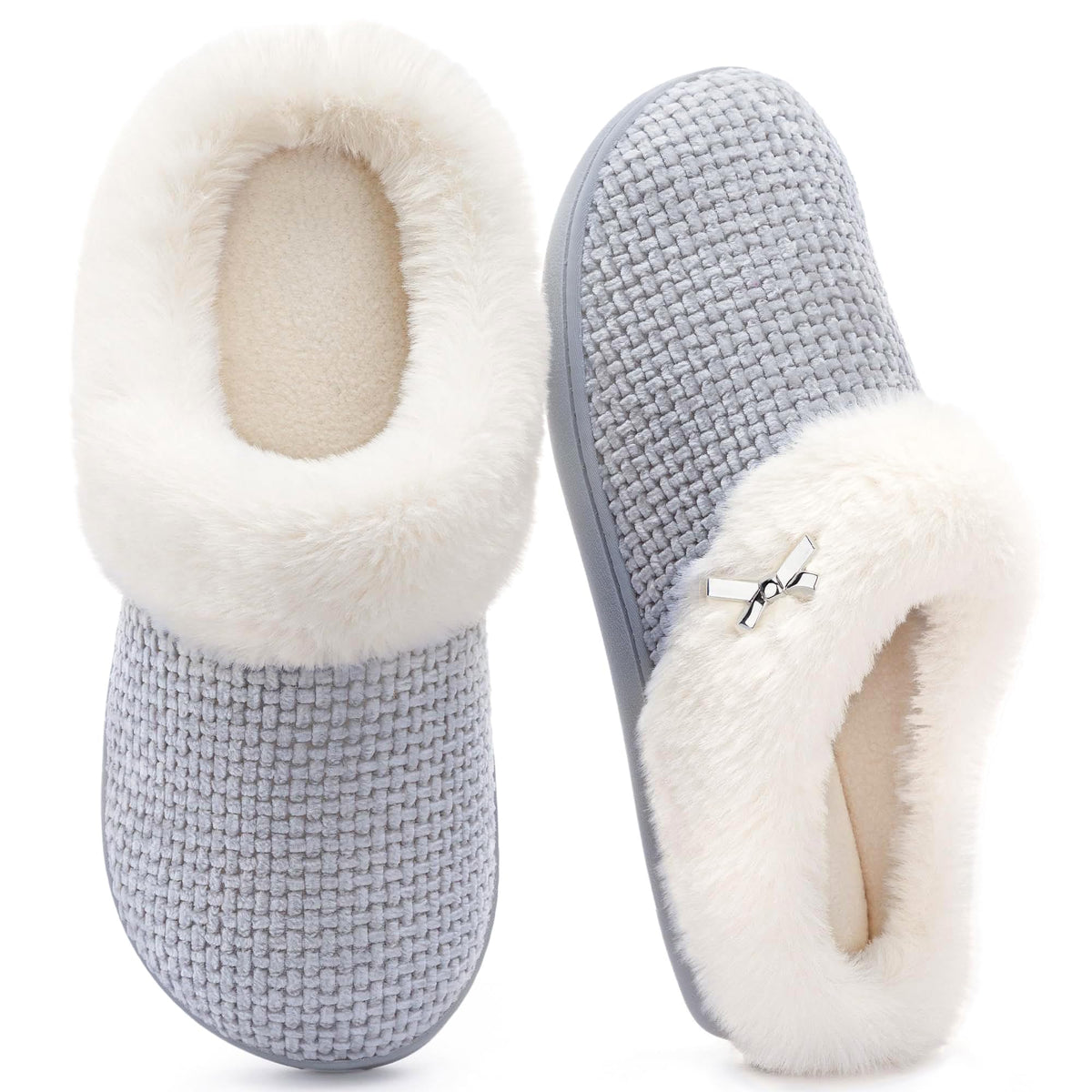 ULTRAIDEAS Women's Popcorn Fleece House Slippers