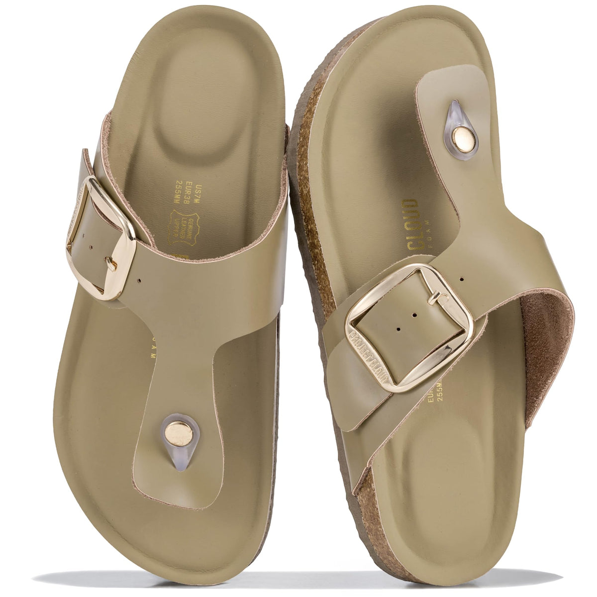 Project Cloud 100% Genuine Leather Thong Sandals & Flip Flops for Women
