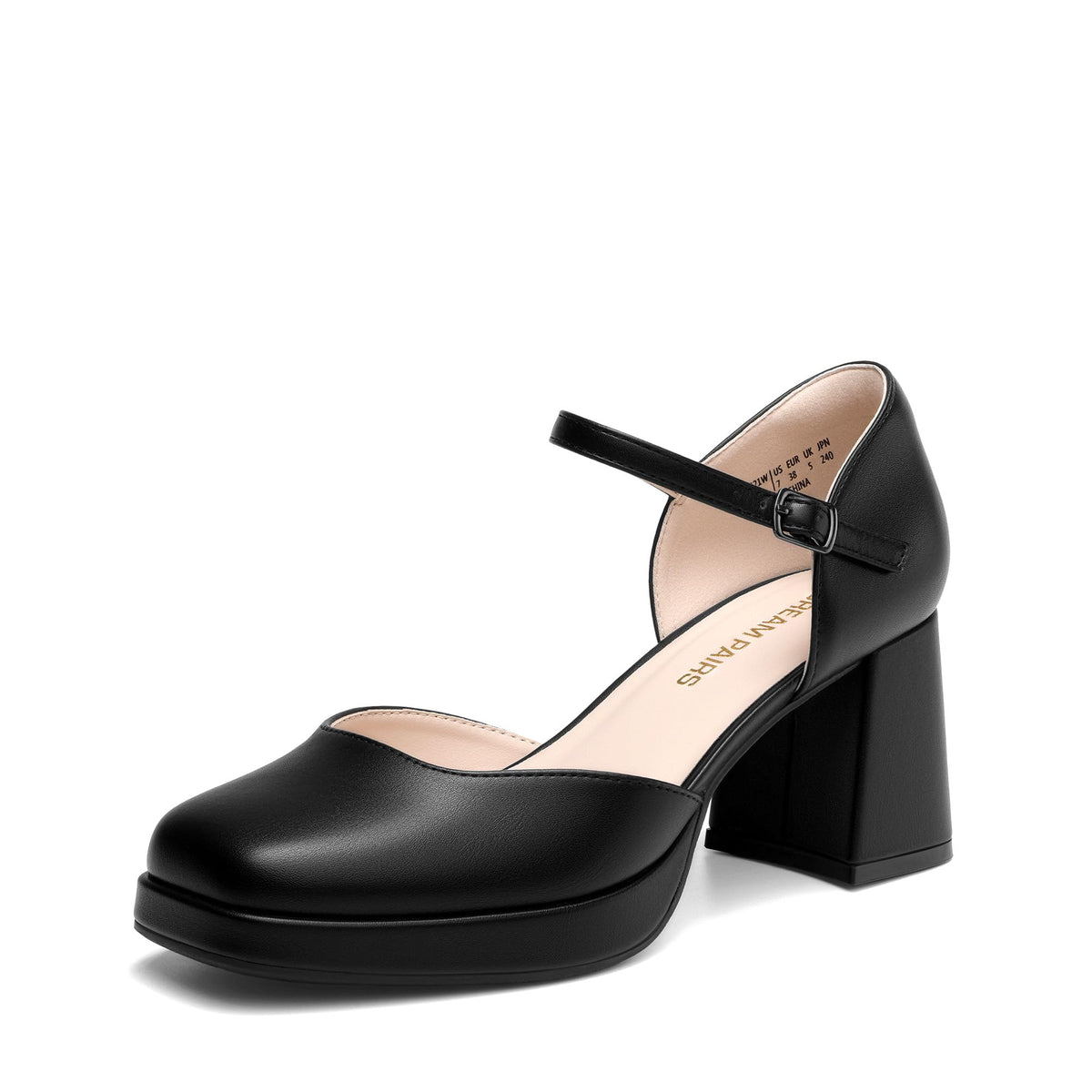 DREAM PAIRS Women's Chunky Platform Closed Toe Heels