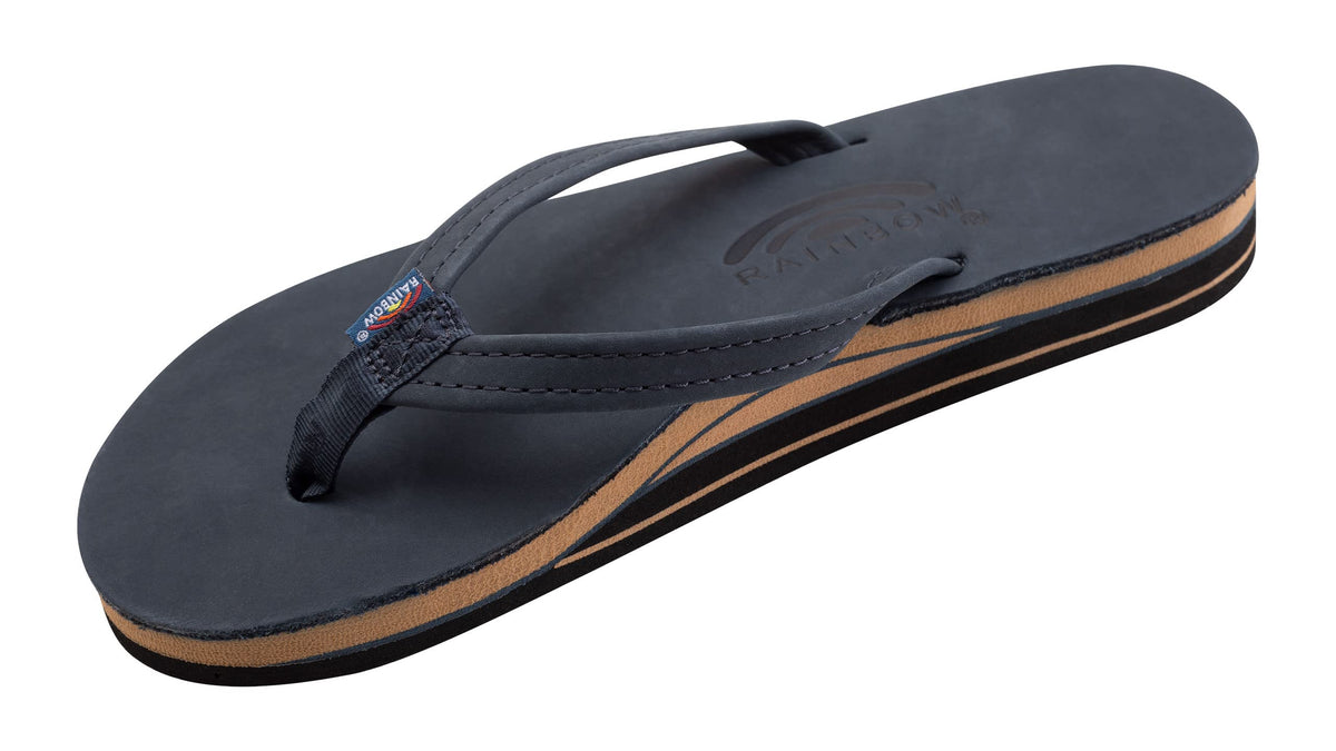 Rainbow Sandals Women's Double Layer, Narrow Strap, Leather Sandals w/Arch