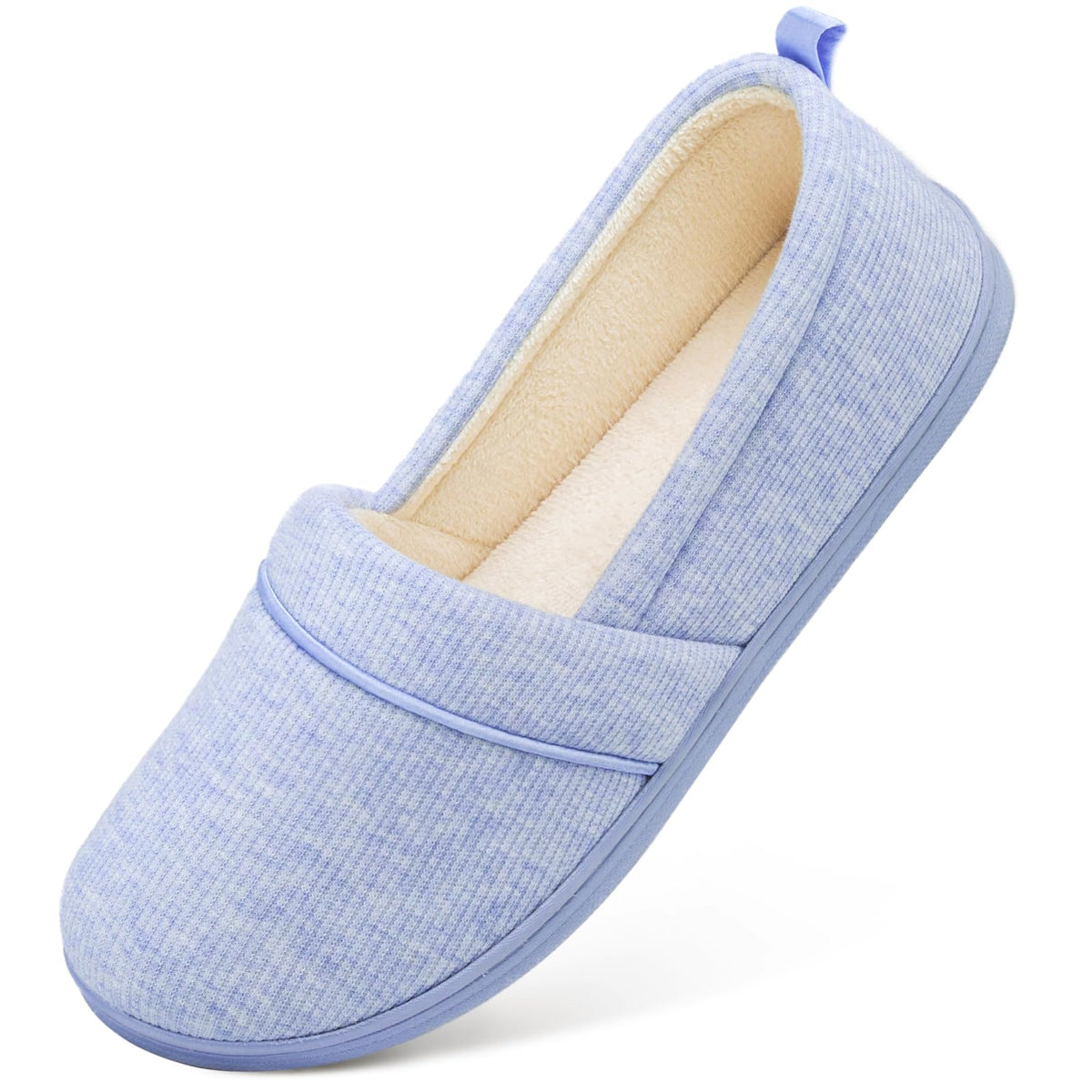 HomeTop Women's Comfy Loafer Slippers Memory Foam Non-slip House Shoes