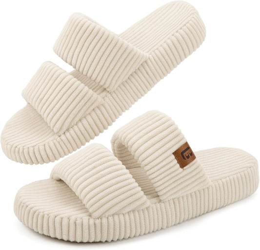 LongBay Slippers for Women Memory Foam Open Toe Indoor House Shoes Gifts