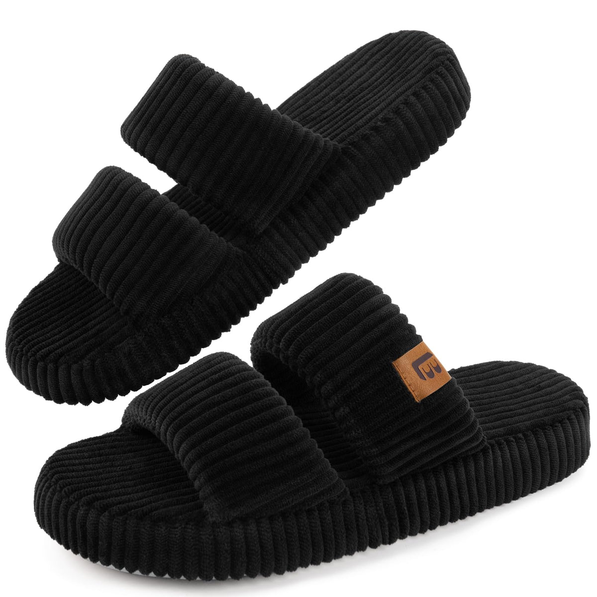 LongBay Slippers for Women Memory Foam Open Toe Indoor House Shoes Gifts