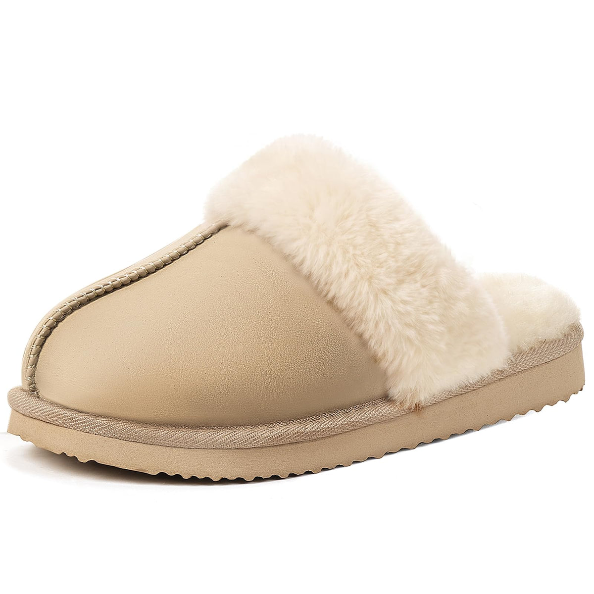 OOW Fuzzy Slippers for Women Cozy Faux Fur House Shoes Memory Foam Slippers