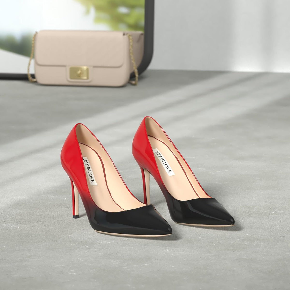 JOY IN LOVE Women's Pumps 3.5" Pointed Toe High Heels