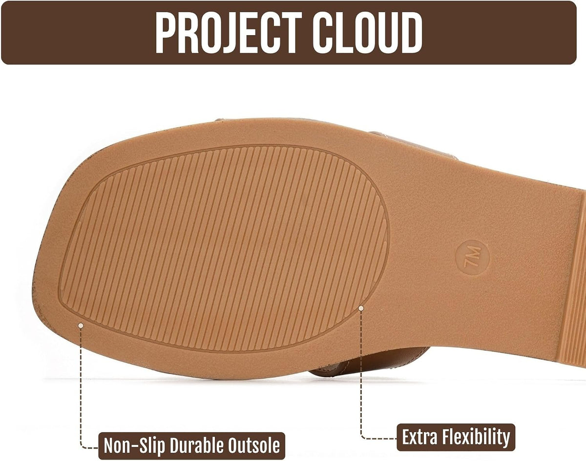 Project Cloud 100% Genuine Leather Sandals Women Flats For Women (Jannel)