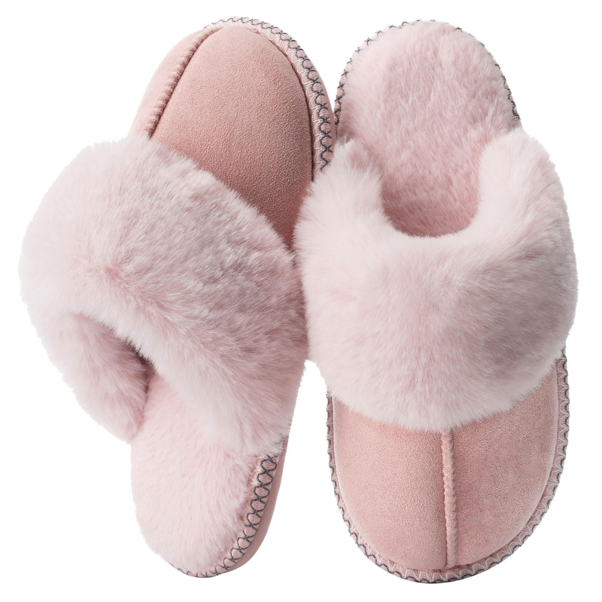GOEWY Fuzzy Slippers for Women Memory Foam House Shoes Warm Gifts
