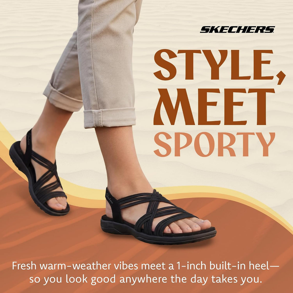 Skechers Women's Reggae Slim Simply Stretch Sandal