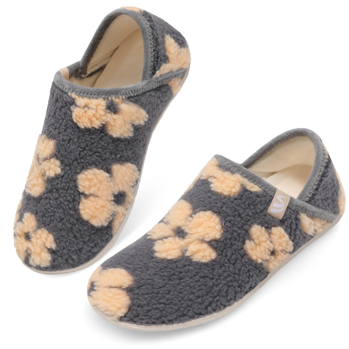 Spesoul Fuzzy House Slippers for Women Men Indoor Closed Back Lightweight Cozy Faux Furry Lining Barefoot House Shoes Slipper Socks for Bedroom Home Office Yoga Outdoor Walking Shoes