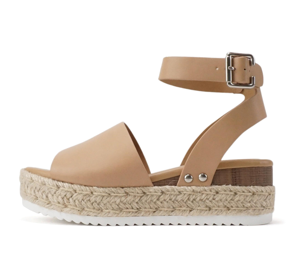 Soda Topic Open Toe Buckle Ankle Strap Espadrilles Flatform Wedge Casual Sandal
