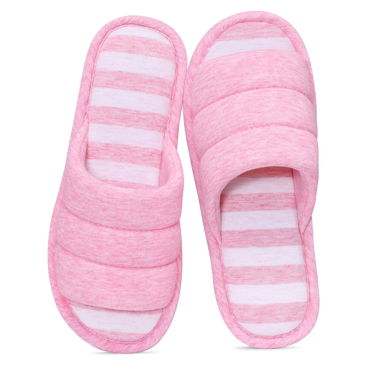 shevalues Open Toe House Slippers for Women Men Memory Foam Bedroom Shoes