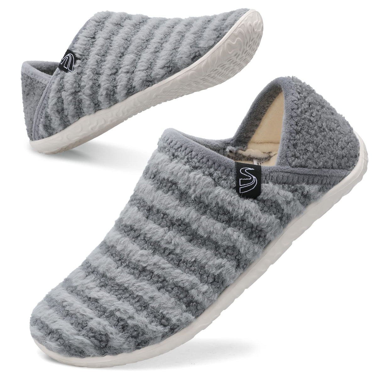 Spesoul Fuzzy House Slippers for Women Men Indoor Closed Back Lightweight Cozy Faux Furry Lining Barefoot House Shoes Slipper Socks for Bedroom Home Office Yoga Outdoor Walking Shoes