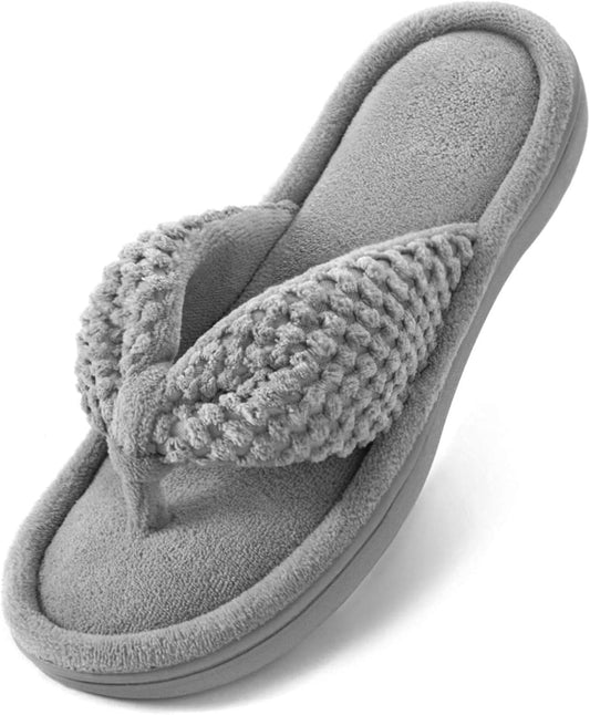ULTRAIDEAS Women's Popcorn Flip Flop House Slipper with Memory Foam, Gift for Women Mom