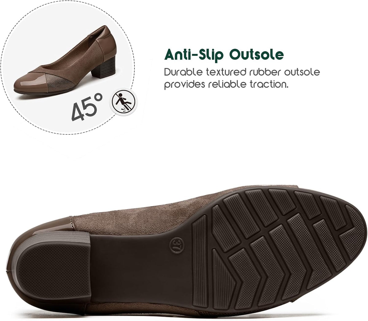 Orthopedic Dress Shoes for Women Low Heel Slip On Women's Pumps Comfortable Office Work Shoes