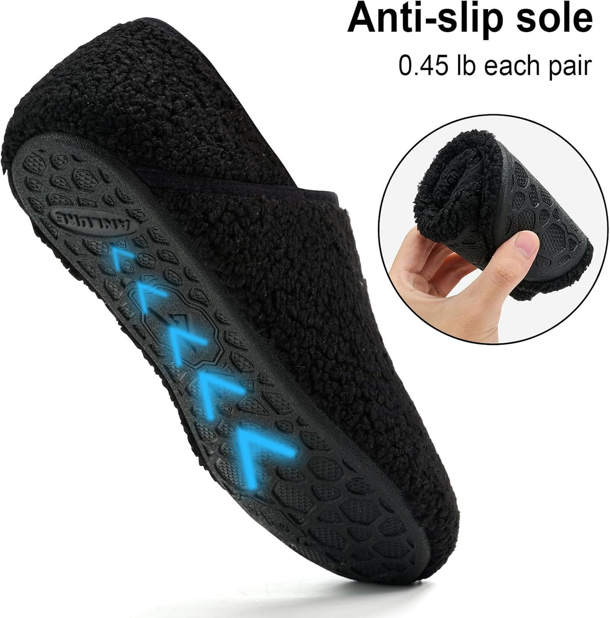 ANLUKE House Slippers for Women Men Fuzzy Socks Indoor/Outdoor