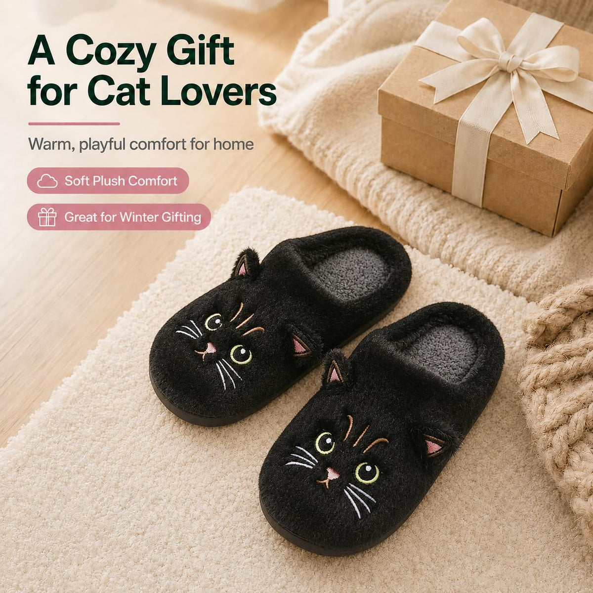 Animal Slippers for Women and Men Fuzzy Memory Foam Non-Slip Warm Indoor