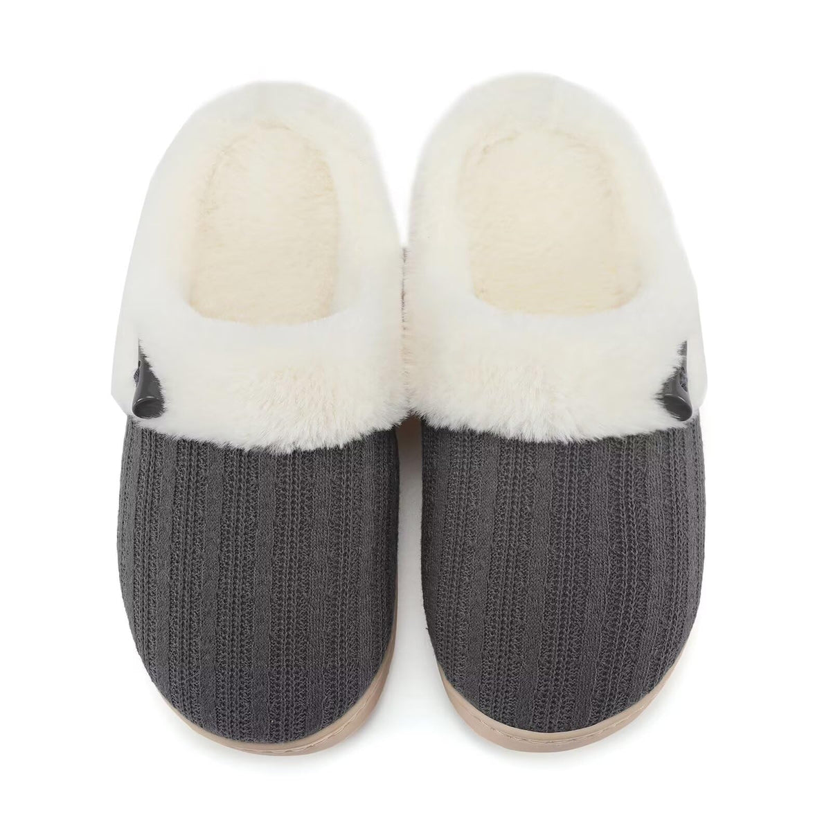 NineCiFun Women's Slip on Fuzzy Slippers Memory Foam House Slippers Outdoor Indoor Warm Plush Bedroom Shoes Scuff with Faux Fur Lining
