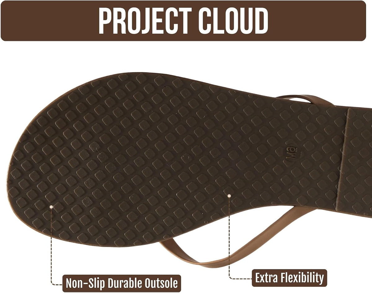 Project Cloud Flip Flops for Women Memory Foam Flats Sandals