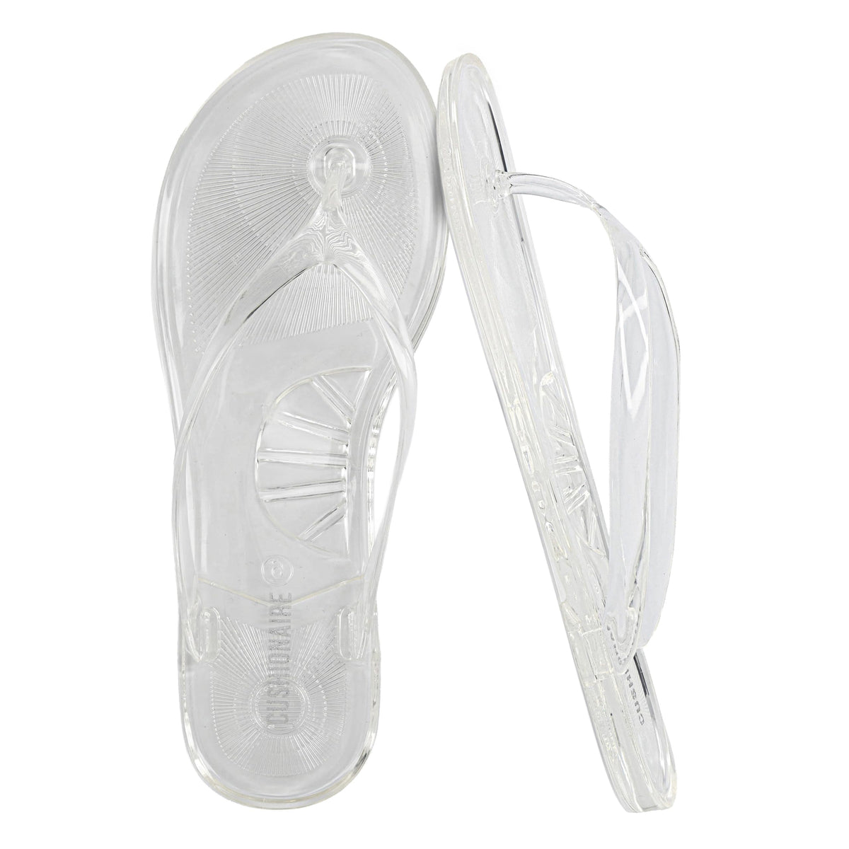 CUSHIONAIRE Splash Jelly Flip Flops for Women With Flexible Sole, Glossy Jelly Finish Summer Sandals for Women