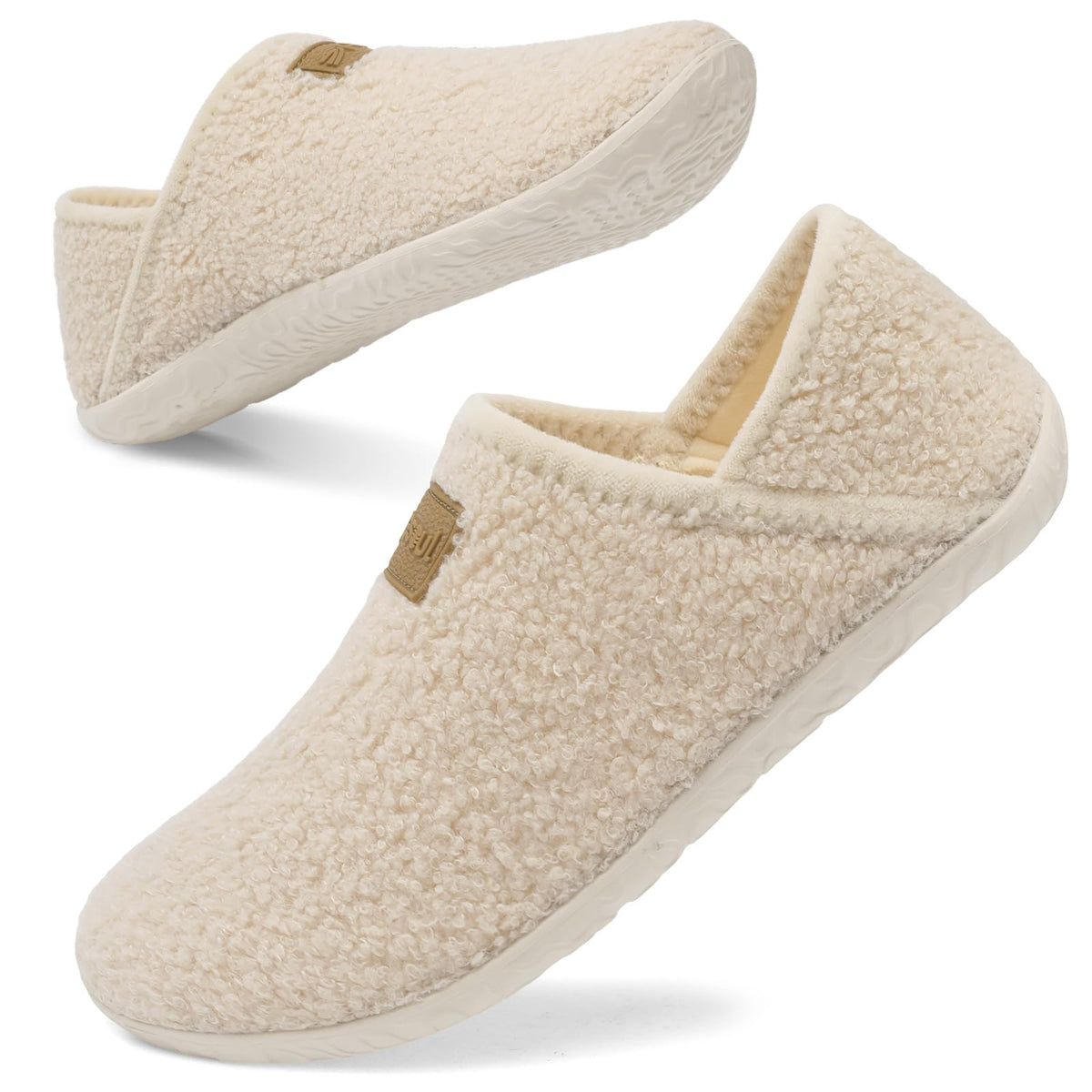 Spesoul Fuzzy House Slippers for Women Men Indoor Closed Back Lightweight Cozy Faux Furry Lining Barefoot House Shoes Slipper Socks for Bedroom Home Office Yoga Outdoor Walking Shoes