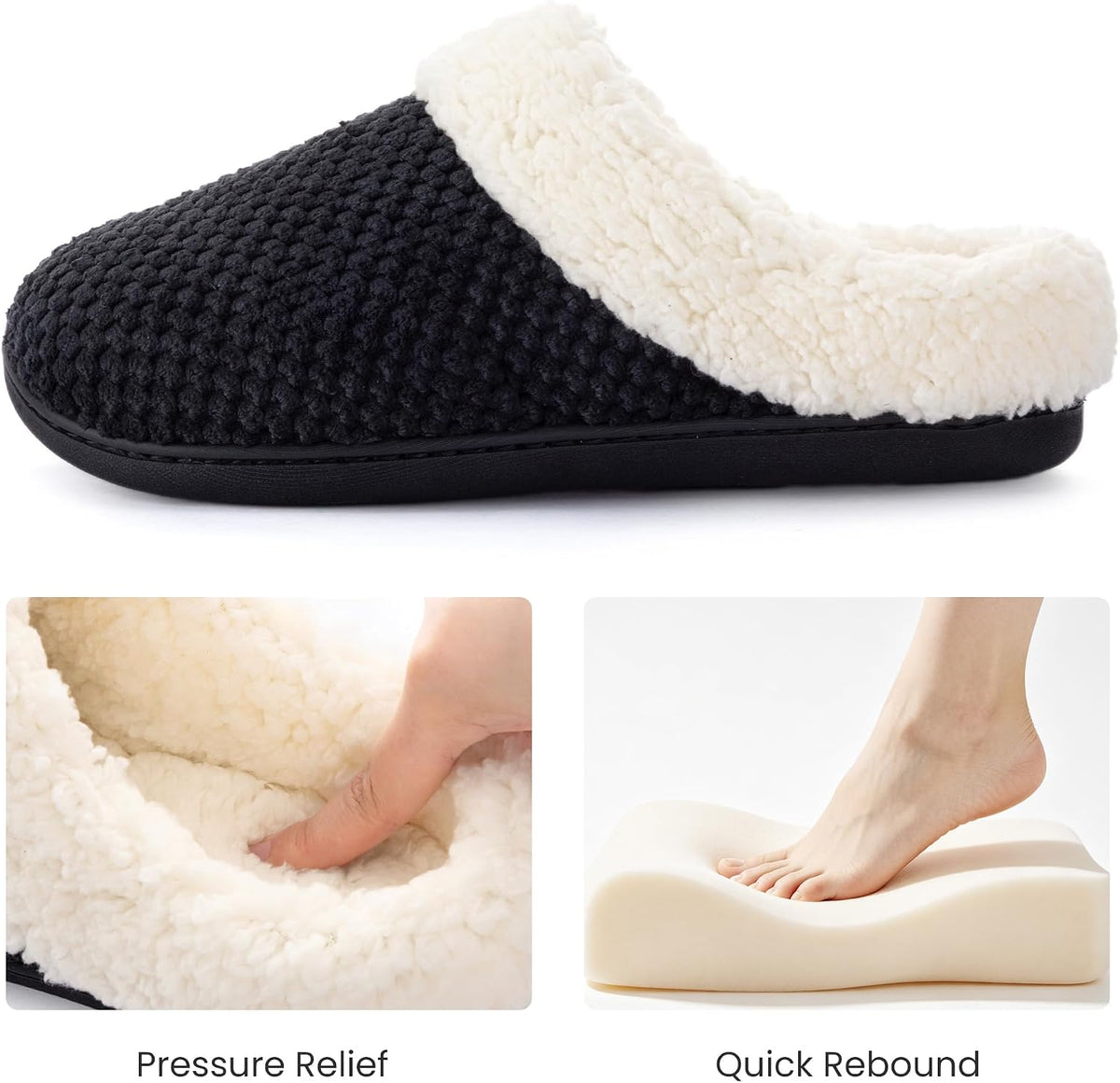 ULTRAIDEAS Women's Popcorn Fleece House Slippers