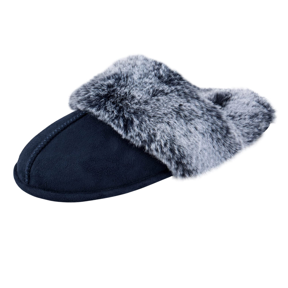 Jessica Simpson womens Comfy Faux Fur House Slipper Scuff Memory Foam Slip on Anti-skid SoleSlipper