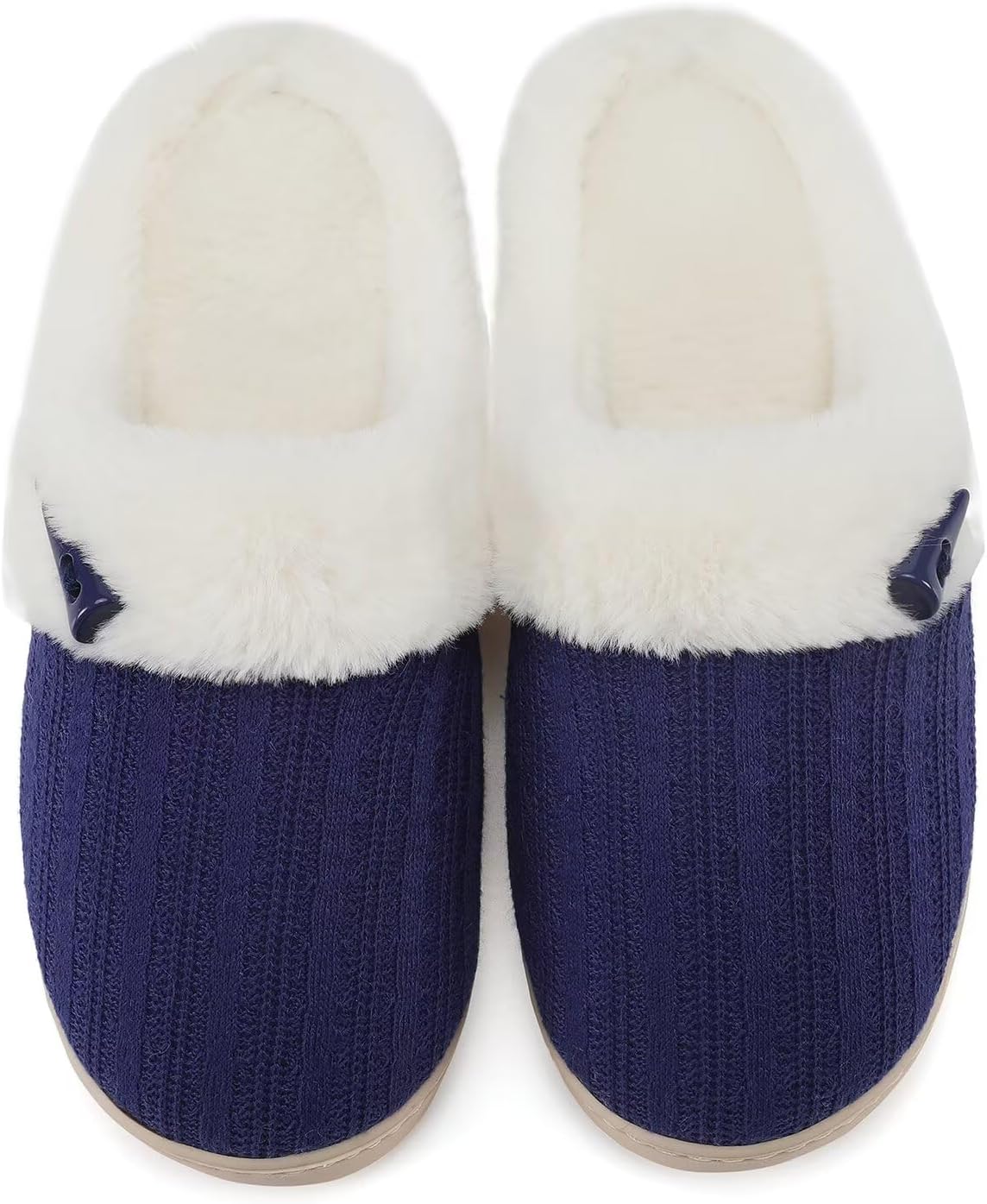 NineCiFun Women's Slip on Fuzzy Slippers Memory Foam House Slippers Outdoor Indoor Warm Plush Bedroom Shoes Scuff with Faux Fur Lining