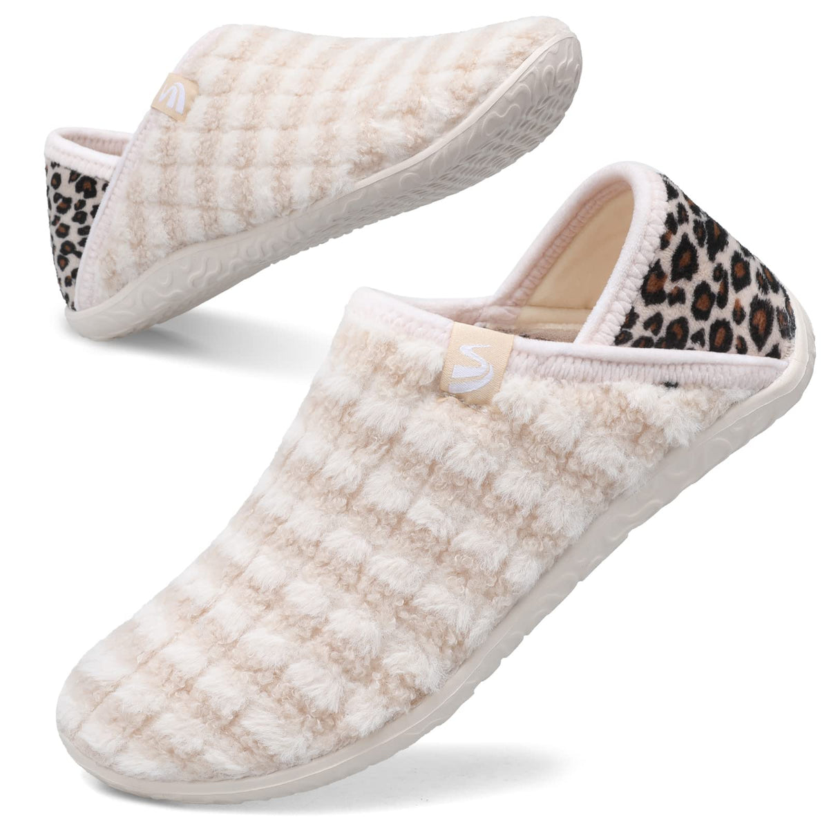 Spesoul Fuzzy House Slippers for Women Men Indoor Closed Back Lightweight Cozy Faux Furry Lining Barefoot House Shoes Slipper Socks for Bedroom Home Office Yoga Outdoor Walking Shoes
