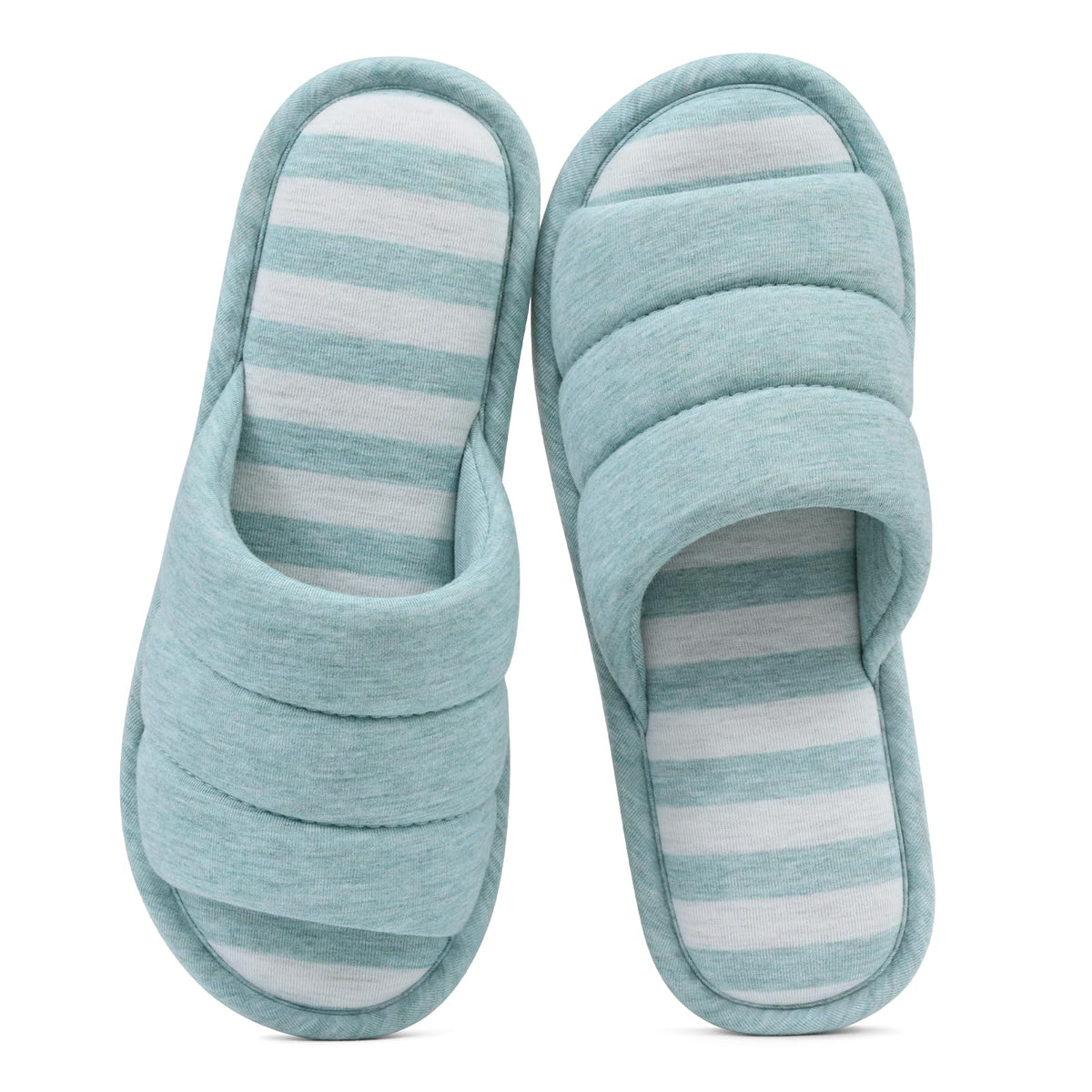 shevalues Open Toe House Slippers for Women Men Memory Foam Bedroom Shoes