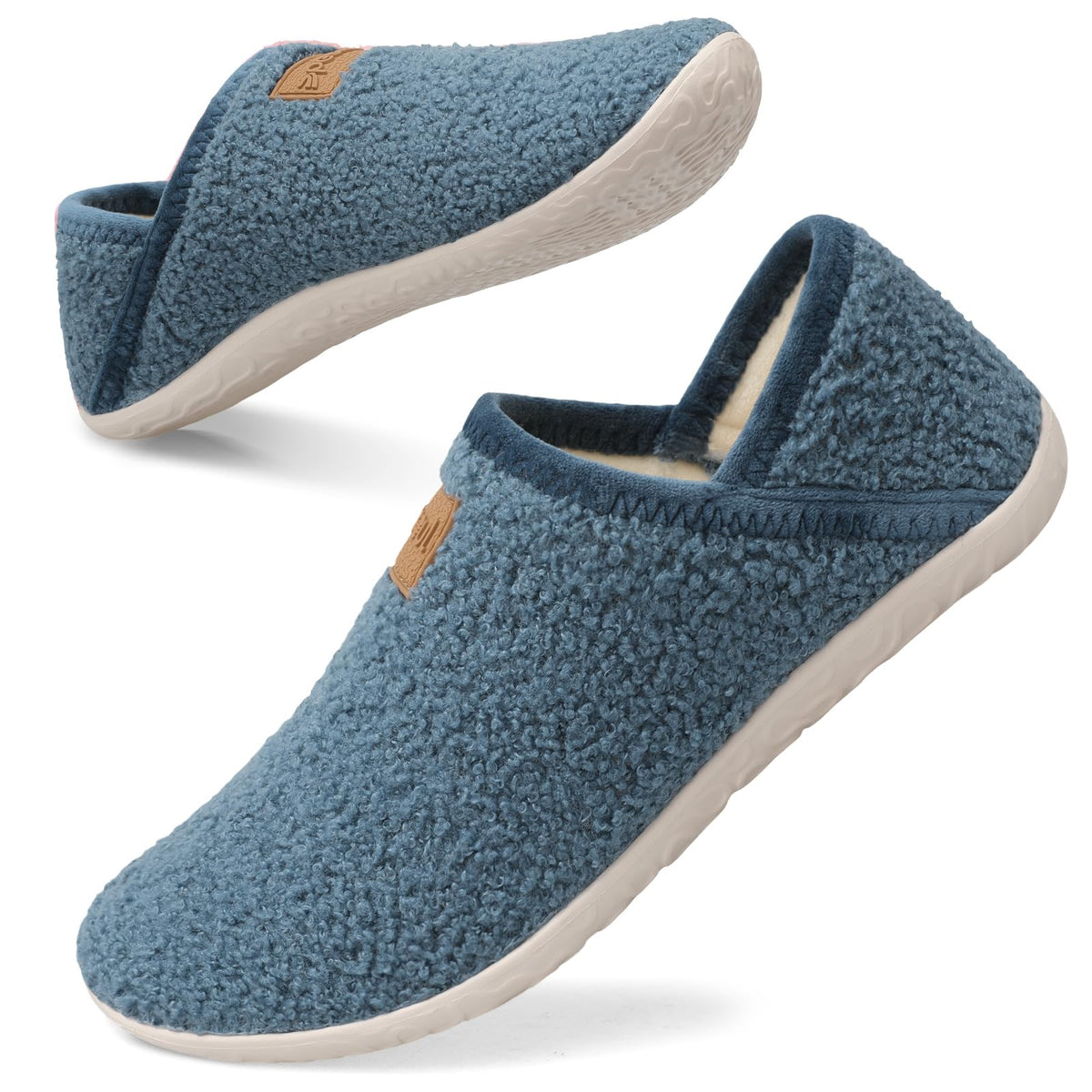 Spesoul Fuzzy House Slippers for Women Men Indoor Closed Back Lightweight Cozy Faux Furry Lining Barefoot House Shoes Slipper Socks for Bedroom Home Office Yoga Outdoor Walking Shoes