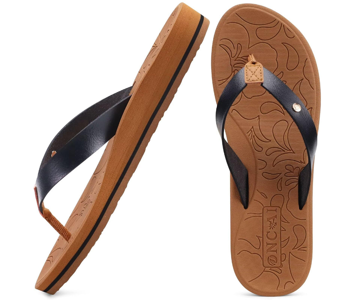 ONCAI Women's Flip Flops Comfortable Arch Support Yoga Mat Summer Beach Walking Thong Cushion Sandals Ladies Outdoor Vacation Essentials Slide Shoes Rubber Soles US Size 5-11