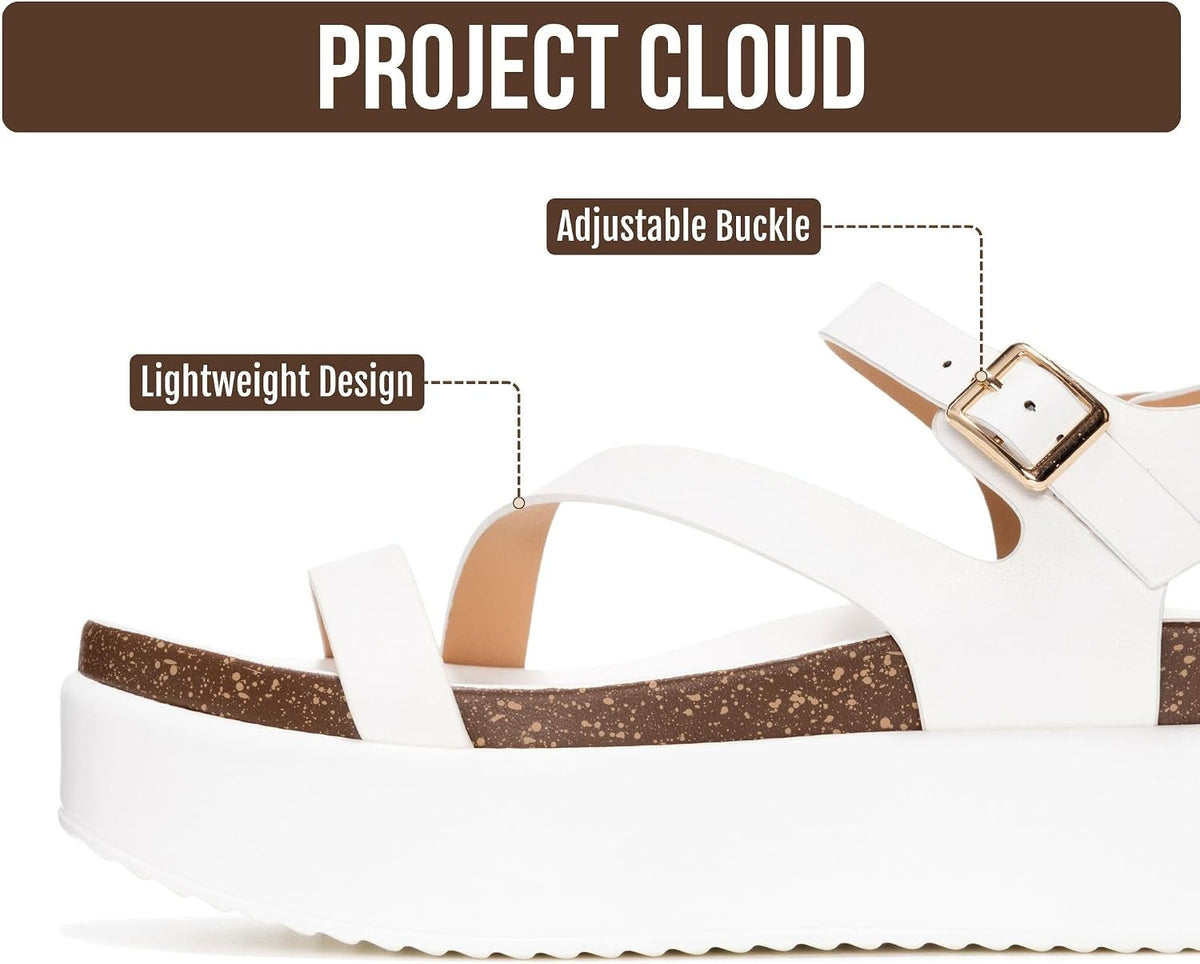 Project Cloud Adjustable Strap Platform Sandals Women Footwear