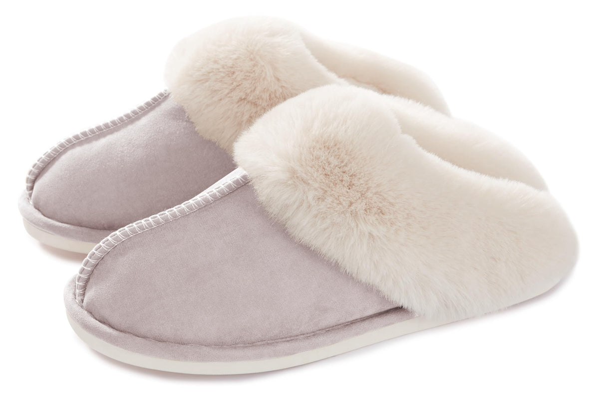 Donpapa Womens Fuzzy Slippers Memory Foam Warm Cozy Indoor House Shoes