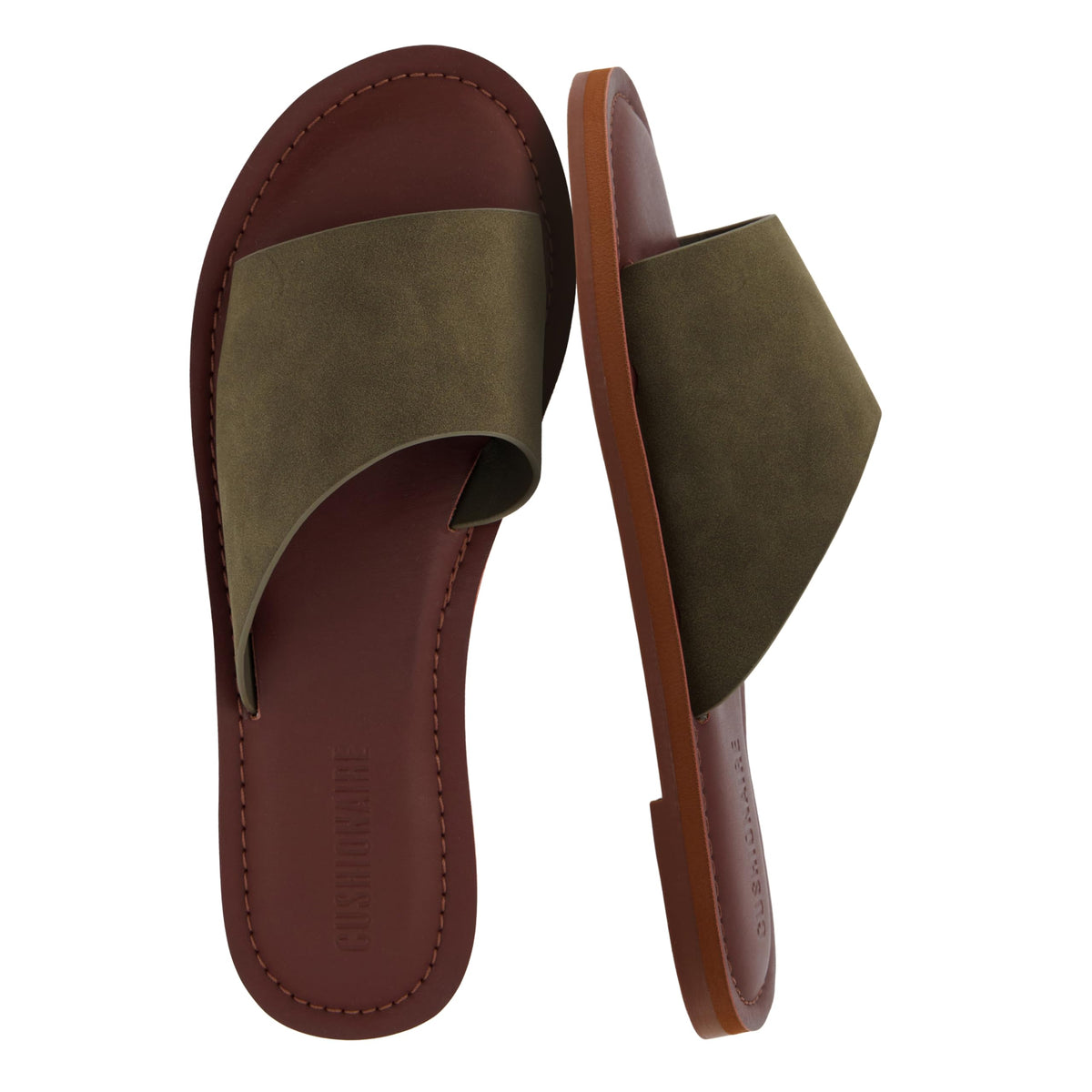 CUSHIONAIRE Carly Slide Sandals for Women with Memory Foam