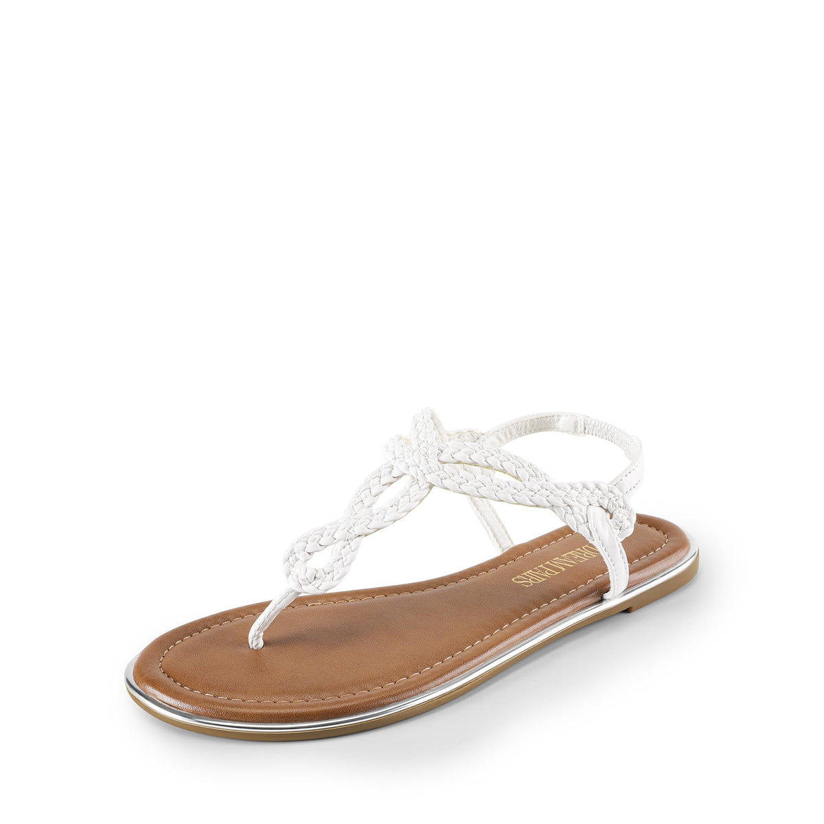 DREAM PAIRS Women's Flat T-Strap Dressy Sandals