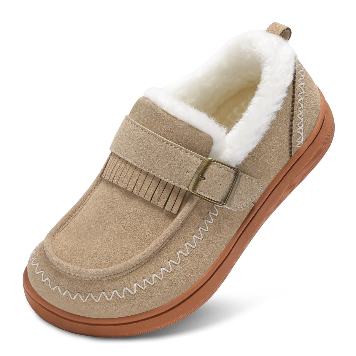 LeIsfIt Women's Moccasin Slippers Wide Toe Box Memory Foam House Shoes