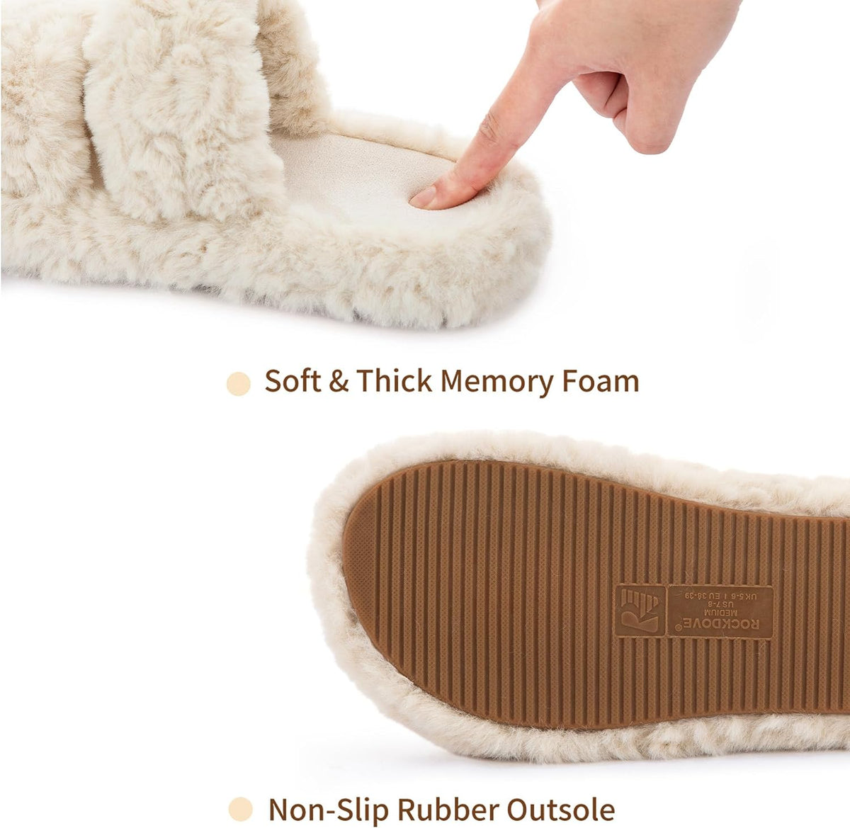 RockDove Women's Pluffie Open Toe Slippers