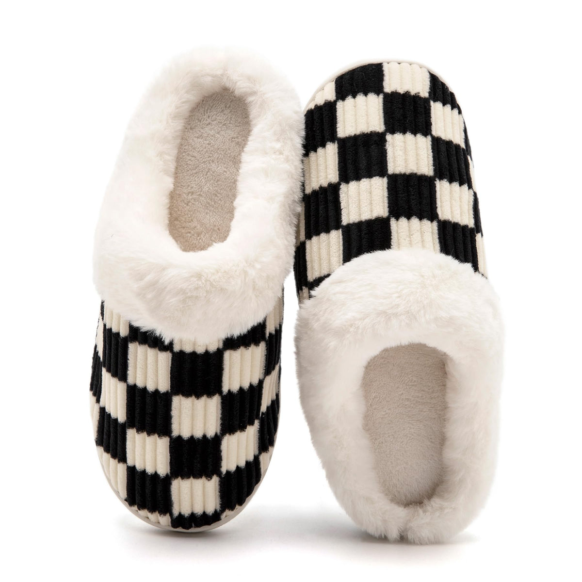 Guyarns House Slippers for Women & Men - Fuzzy, Casual Indoor/Outdoor Shoes with Memory Foam & Faux Fur Lining