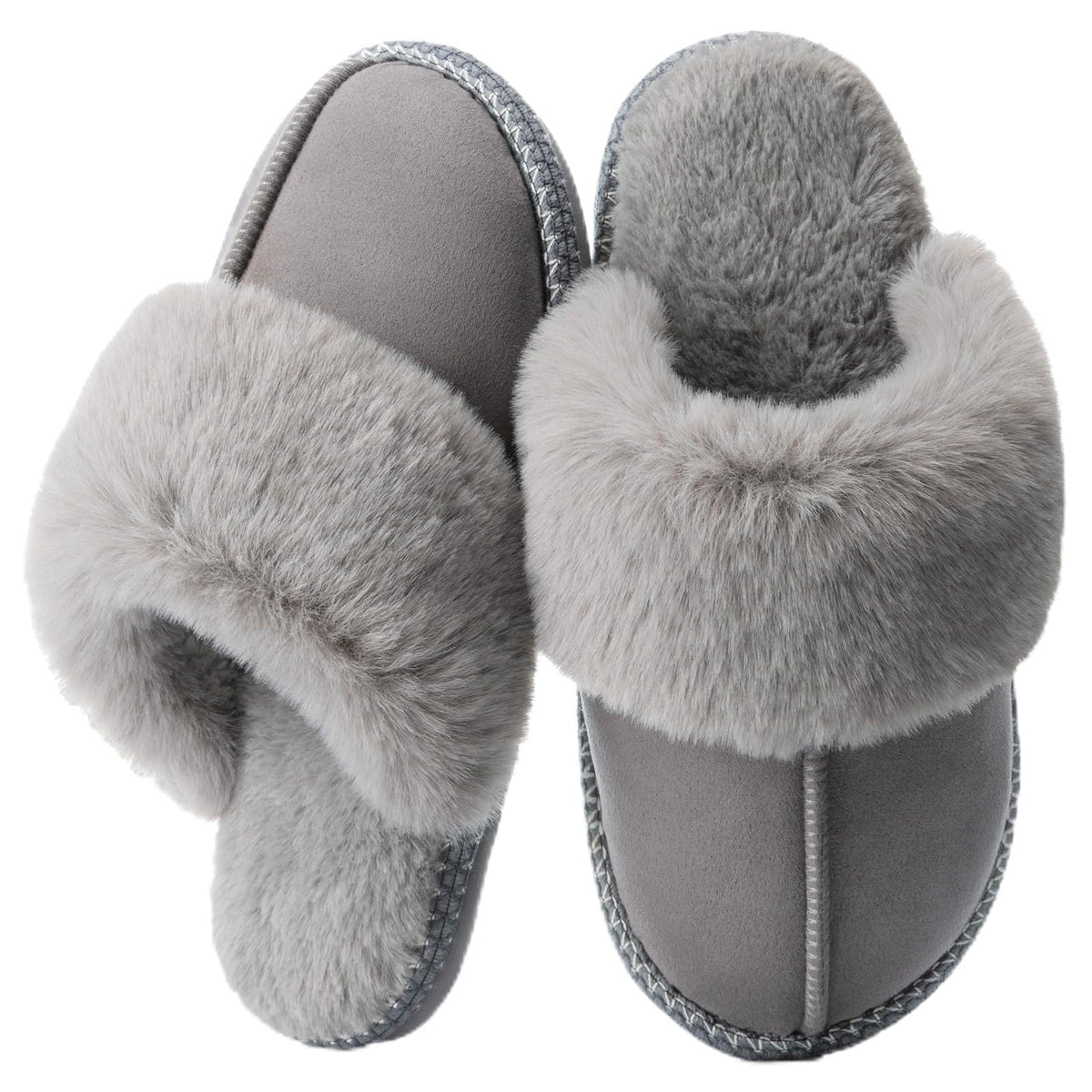 GOEWY Fuzzy Slippers for Women Memory Foam House Shoes Warm Gifts