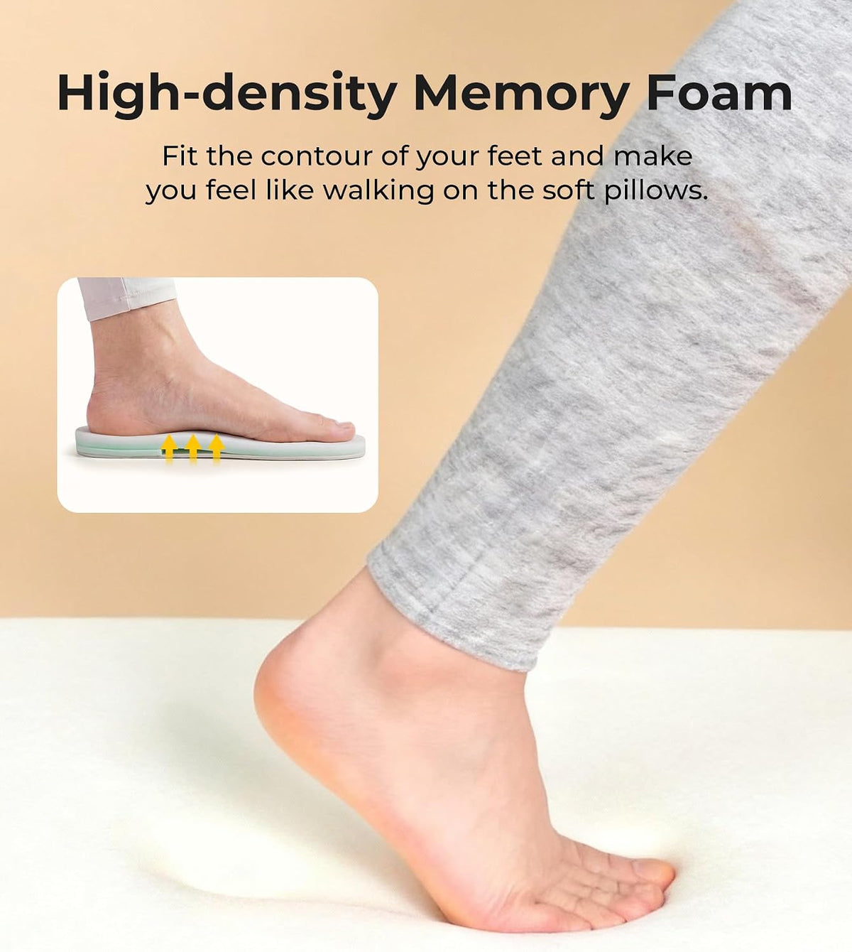 HomeTop Women's Fuzzy Curly Fur Fleece Lining Memory Foam Loafer Slippers